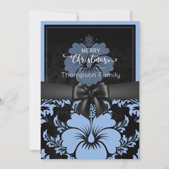 Invitación Feliz Navidad y felices fiestas, arco negro (Anverso)