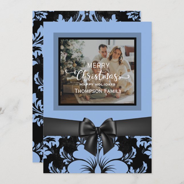 Invitación Feliz Navidad y felices fiestas, arco negro (Anverso / Reverso)