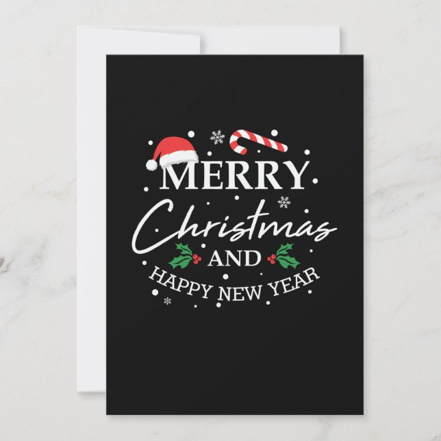 Invitación Feliz Navidad Y Feliz Año Nuevo (Anverso)