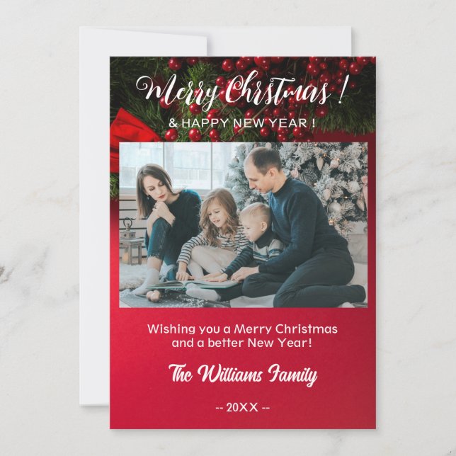 Invitación Feliz Navidad y Feliz Año Nuevo (Anverso)