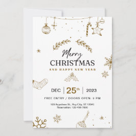 Invitación Feliz Navidad y Feliz Año Nuevo Moderno