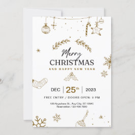 Invitación Feliz Navidad y Feliz Año Nuevo Moderno