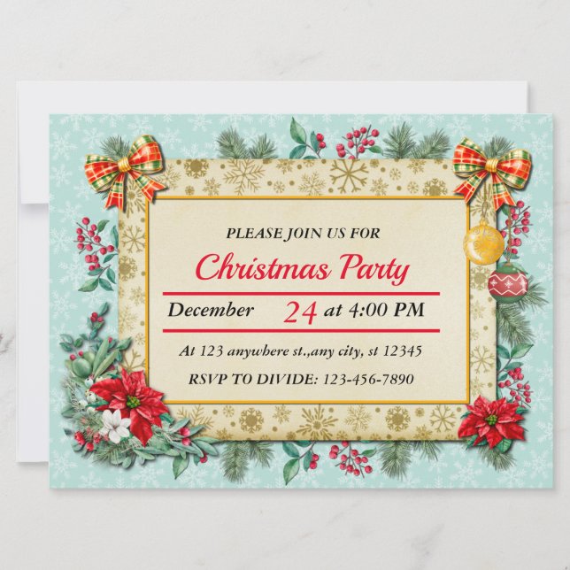 Invitación Feliz Navidad y Feliz Año Nuevo por amor (Anverso)