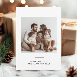 Invitación Feliz Navidad y feliz foto de la familia de Año Nu