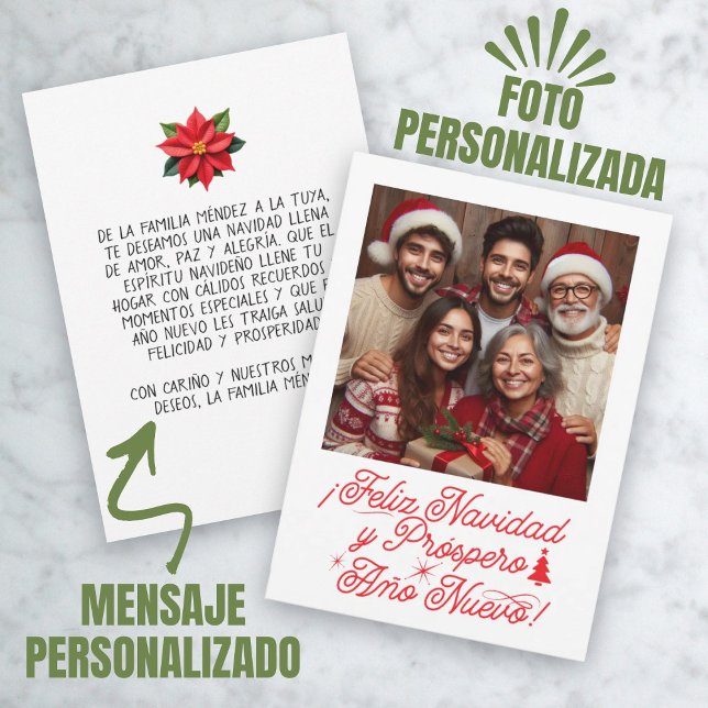 Invitación Feliz Navidad y Próspero Año Nuevo con Foto (Feliz Navidad y Próspero Año Nuevo con Foto Invitation)