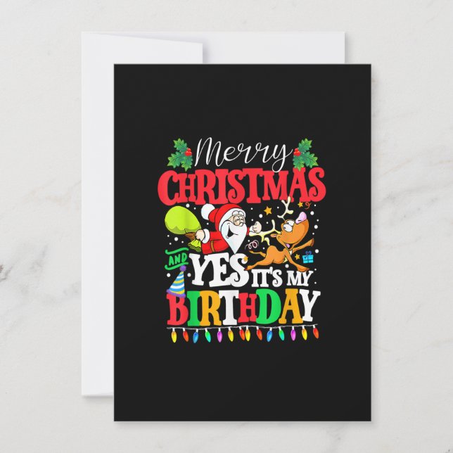 Invitación Feliz Navidad y sí, es mi novio, navidad (Anverso)