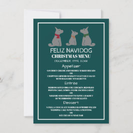 Invitación Feliz Navidog, menú de Navidades al estilo español