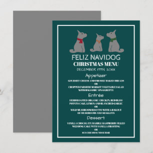 Invitación Feliz Navidog, menú de Navidades al estilo español