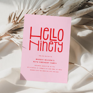 Invitación FELIZ NOVENTA Cumpleaños modernos 90