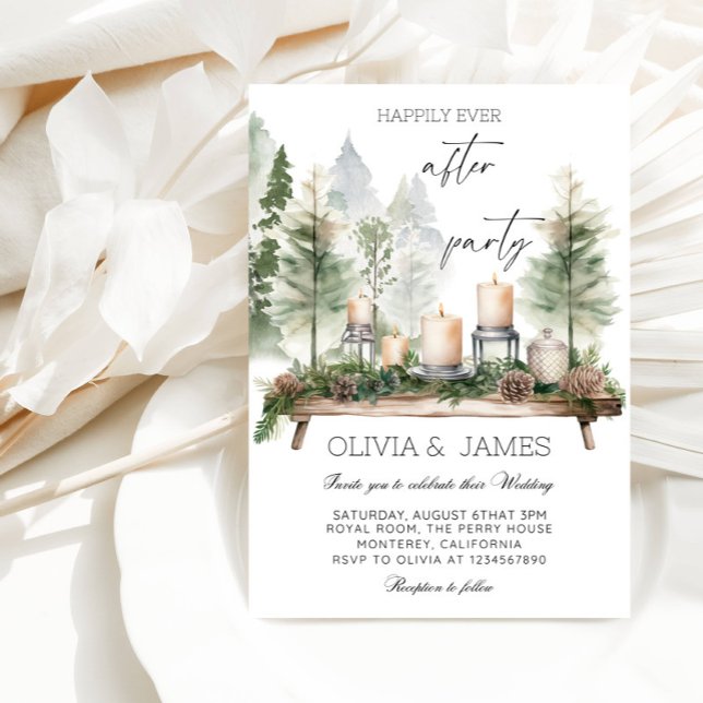 Invitación "Feliz Nunca Después" Boda-Pine y Fiesta de velas (Subido por el creador)