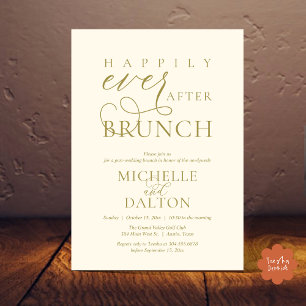 Invitación Feliz Nunca Después De Brunch Hermoso Boda Post