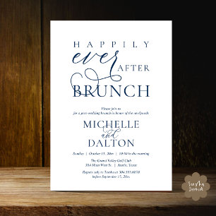 Invitación Feliz Nunca Después De Brunch Hermoso Boda Post