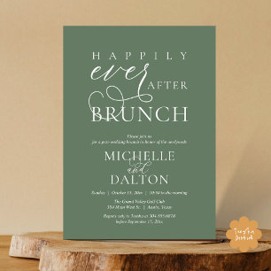 Invitación Feliz Nunca Después De Brunch Hermoso Boda Post