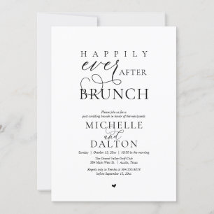 Invitación Feliz Nunca Después De Brunch Hermoso Boda Post