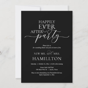 Invitación Feliz Nunca Después De La Cena Boda Fiesta Gris Os