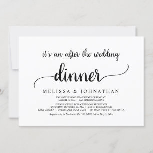 Invitación Feliz Nunca Después De La Cena De Boda Elopement