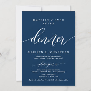 Invitación Feliz Nunca Después De La Cena De Boda Elopement F