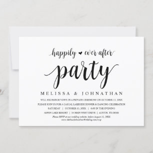 Invitación Feliz Nunca Después De La Cena De Boda Elopement F