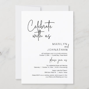 Invitación Feliz Nunca Después De La Cena De Boda Elopement F