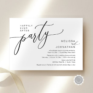 Invitación Feliz Nunca Después De La Cena De Boda Elopement F