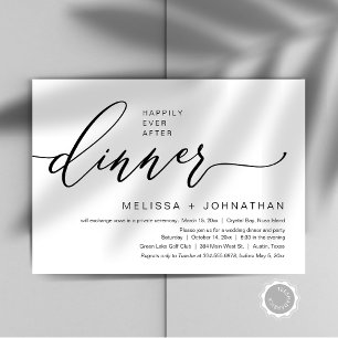 Invitación Feliz Nunca Después De La Cena De Boda Elopement F