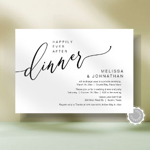 Invitación Feliz Nunca Después De La Cena De Boda Elopement F