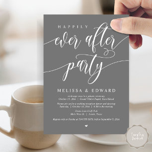Invitación Feliz Nunca Después De La Cena De Boda Elopement F