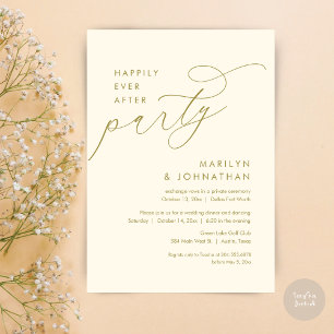 Invitación Feliz Nunca Después De La Cena De Boda Elopement F