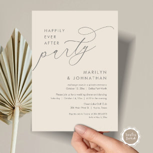 Invitación Feliz Nunca Después De La Cena De Boda Elopement F
