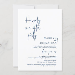 Invitación Feliz Nunca Después De La Cena De Boda Elopement F