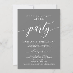 Invitación Feliz Nunca Después De La Cena De Boda Elopement F