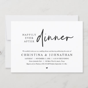 Invitación Feliz Nunca Después De La Cena De Fiestas Bodas Ba