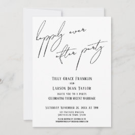 Invitación Feliz Nunca Después De La Escritura A Mano De Casu