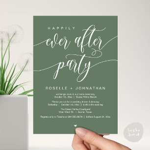 Invitación Feliz Nunca Después De La Fiesta Moderna Cena Boda