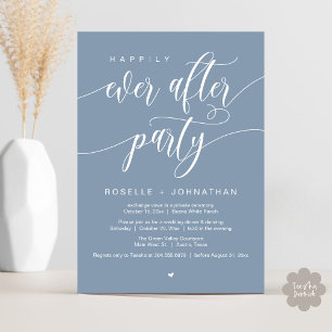 Invitación Feliz Nunca Después De La Fiesta Moderna Cena Boda