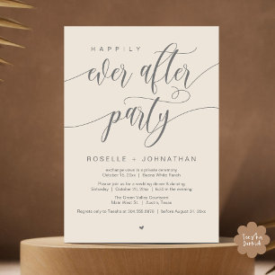 Invitación Feliz Nunca Después De La Fiesta Moderna Cena Boda