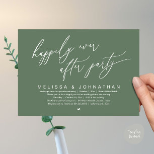 Invitación Feliz Nunca Después De La Fiesta Moderna Cena Boda