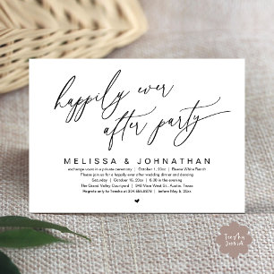 Invitación Feliz Nunca Después De La Fiesta Moderna Cena Boda