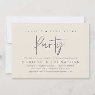 Invitación Feliz Nunca Después De Un Boda Minimalista Fiesta