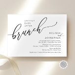 Invitación Feliz Nunca Después Del Brunch De Boda Elopement<br><div class="desc">Hermoso Casual Mínimo Moderno,  con temática blanca y negra,  Boda Elopement Afortunadamente después de la tarjeta de invitación a la celebración del brunch. Esto es perfecto para tu recepción de bodas y celebración post-boda. Añadir los detalles de la invitación a la celebración de la boda. Teesha Derrick</div>