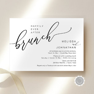 Invitación Feliz Nunca Después Del Brunch De Boda Elopement