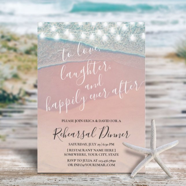 Invitación Feliz Nunca Después Del Ensayo De Boda En La Playa (Subido por el creador)