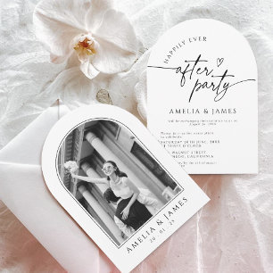 Invitación Feliz Nunca Después Del Fiesta Arch Photo Boda