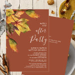 Invitación Feliz Nunca Después Del Fiesta Boda De Foliage De<br><div class="desc">Afortunadamente Después De La Elegante Tarjeta De Invitación A La Boda De Otoño Del Fiesta Foliage. Bonito, elegantes y modernas invitaciones para su ocasión especial! Perfecto para la hermosa y tranquila temporada de otoño. Acuarela marrón claro oscuro y amarillo dorado follaje otoñal enmarca la parte superior de los detalles de...</div>