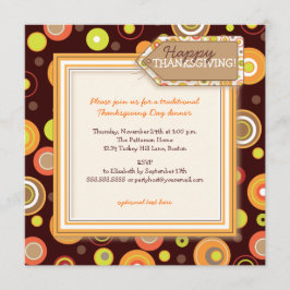 Invitación Feliz otoño a la cena retro de Acción de Gracias