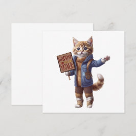 Invitación Feliz Otoño a Todos Gato de Otoño