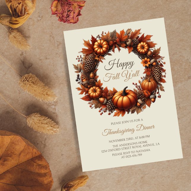 Invitación Feliz otoño y la guerra de Acción de Gracias (Subido por el creador)