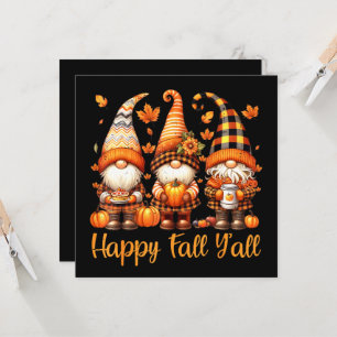 Invitación Feliz otoño y todos los Gnome Calabaza otoño Acció