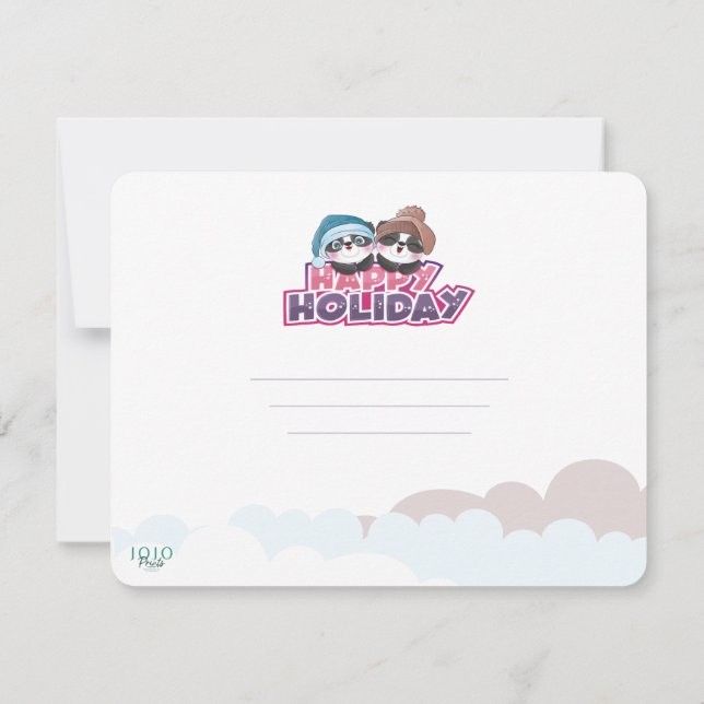 Invitación Feliz Panda de Fiesta (Reverso)