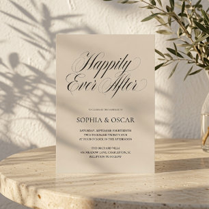 Invitación Feliz para Siempre Boda Elegante Beige
